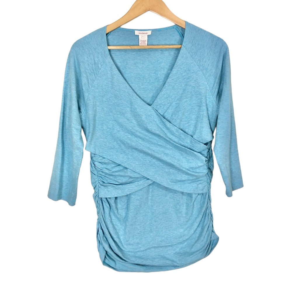 Sundance Vanessa Faux Wrap Striped Top Size Large